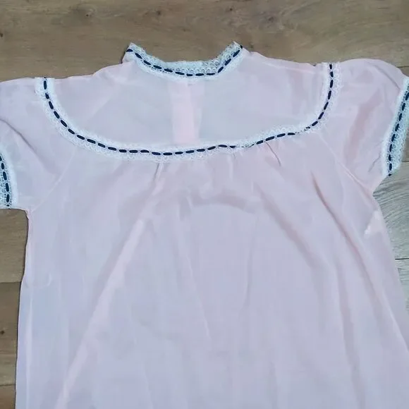Vintage NYLFrance Josselyne baby pink nylon peignoir - Picture 10 of 13